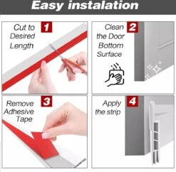 Tochtstrip Voor Deuren, Tochtstopper, Aanpasbaar, [Wit]beschikbaar In Meerdere Kleuren. -WerkPro Verkoopwinkel 1200x1178 30