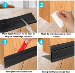 Huntex Zelfklevende Tochtstrip Voor Deuren - Zwart - 100 X 5 CM - Tochtstopper - Tochtband - Tochtrol Voor Deuren - Deurborstel - Tochtborstel -WerkPro Verkoopwinkel 1200x1178 31