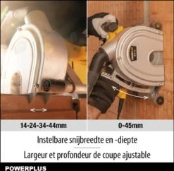 Powerplus POWX0650 Muurfrees - Sleufmachine - Sleuvenfrees - 1800W - 2x Ø150mm - Softstart - Zaagbladen Verstelbaar - Incl. Gereedschapskoffer, 2 Diamantzaagbladen En Stofzuigadaptor -WerkPro Verkoopwinkel 1200x1178 9