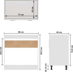 Decoways - 4-delige Keukenkastenset Spaanplaat Hoogglans Wit -WerkPro Verkoopwinkel 1200x1179 7