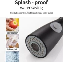 Merkloos Vision Zwarte Uittrekbare Keukenkraan RVS | Boog Vormig | Keukenkraan Zwart | Mengkraan | Badkamer Kraan -WerkPro Verkoopwinkel 1200x1180 11