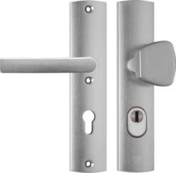 AXA Veiligheidsbeslag (Curve Plus) Aluminium Geslepen: Knop-Kruk (model S/Blok) PC72 Met Kerntrekbeveiliging SKG***