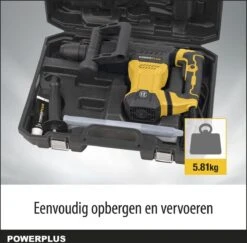 Powerplus POWX11831 Breekhamer - Boorhamer - Hamerboor En Beitel - 1300W - 18 Joule - SDS Max - Incl. Gereedschapskoffer En 2 Beitels - Voor Beton En Steen -WerkPro Verkoopwinkel 1200x1181 6