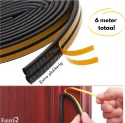 Tochtstrips Voor Deuren – 6 Meter Rol – Zwart – Tochtband Zelfklevend - D-profiel - Tochtstopper – Tochtband - Tochtstrip Deur – Deurborstel – Tochtstrip Raam – Tochtborstel – Tochtwering -WerkPro Verkoopwinkel 1200x1182 24