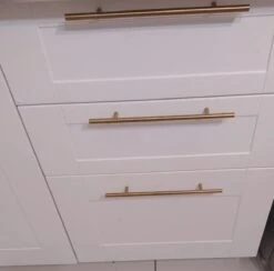 Merkloos Handgreep Goud Rond - Metaal - 128mm Hartafstand - Handvat Voor Kast, Keukenkast, Lade Of Deurtje - Ronde Moderne Greep Inclusief Schroeven - Keukengreep - Meubelgreep - Kastgreep -WerkPro Verkoopwinkel 1200x1183 21