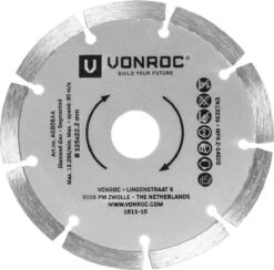 VONROC Diamantschijven Set – Ø125MM – Universeel – 3 Stuks – Segment, Turbo & Volrand -WerkPro Verkoopwinkel 1200x1183 9