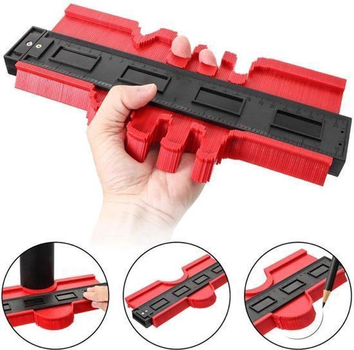 Merkloos A+ Aftekenhulp - Contourmal - Profielmal - Meetgereedschap - Profielmeter - 25CM - Schuifmaat ROOD 6 Merkloos A+ Aftekenhulp - Contourmal - Profielmal - Meetgereedschap - Profielmeter - 25CM - Schuifmaat ROOD - Afbeelding 4