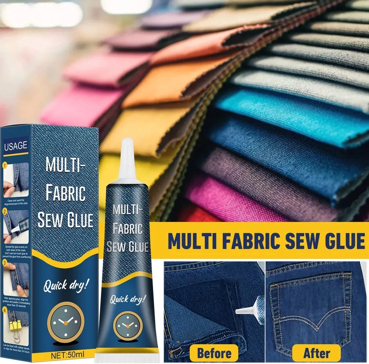 Textiellijm - 50ml - Watervast - Hobbylijm - Geschikt Voor Elke Stof - Zoomband - Textiel Lijm 4 Textiellijm - 50ml - Watervast - Hobbylijm - Geschikt Voor Elke Stof - Zoomband - Textiel Lijm - Afbeelding 2