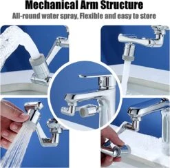 Merkloos Kraan Verlengstuk Waterbesparende 1080 Graden Draaibaar - RVS - Kraankop -Inclusief Bevestiging Materiaal - Opzetstuk - Sproeikop - Universeel - RVS - Keuken - Badkamer - Douche - Zwenkbaar - Roterend - Afwassen - Flexibel - -WerkPro Verkoopwinkel 1200x1186 13