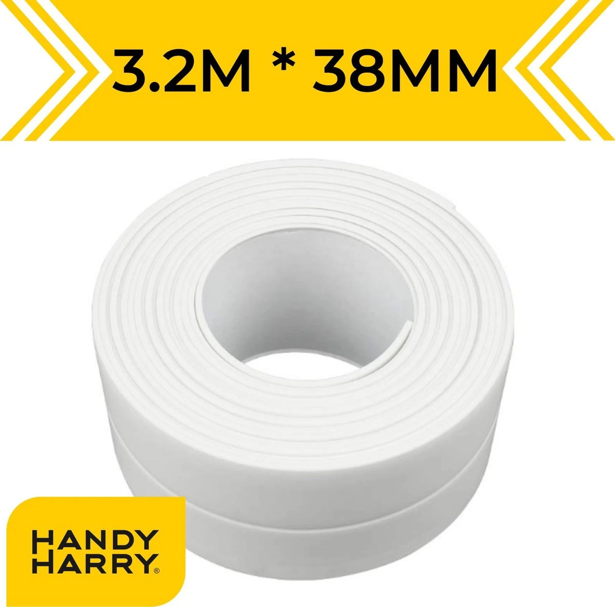 HANDY HARRY® Afdichtstrip 3.2m X 38mm - Kitstrip - Sanitairstrip - Wit 3 HANDY HARRY® Afdichtstrip 3.2m X 38mm - Kitstrip - Sanitairstrip - Wit