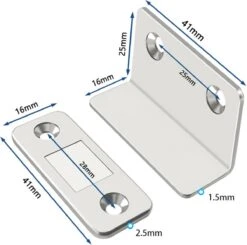 TLVX Magneetsnapper / Hoek Magneet / 1 Set / Zinaps / Magneet / Lade Magneet Sluiting / Zelfklevende Deurmagneet / Magneet Kast Deur / Kastdeuren Magneet / Kabinet Magnetisch / Zilveren Magneet / Magnetische Sluitingsdeur / Deur Sluiting Magneet -WerkPro Verkoopwinkel 1200x1188 13