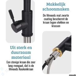 Mmoods Keukenkraan Zwart Uittrekbaar - Kraan Keuken 2 Standen - Keukenkraanslang Met Uittrekbare Uitloop 13 Mmoods Keukenkraan Zwart Uittrekbaar - Kraan Keuken 2 Standen - Keukenkraanslang Met Uittrekbare Uitloop -WerkPro Verkoopwinkel 1200x1188 9