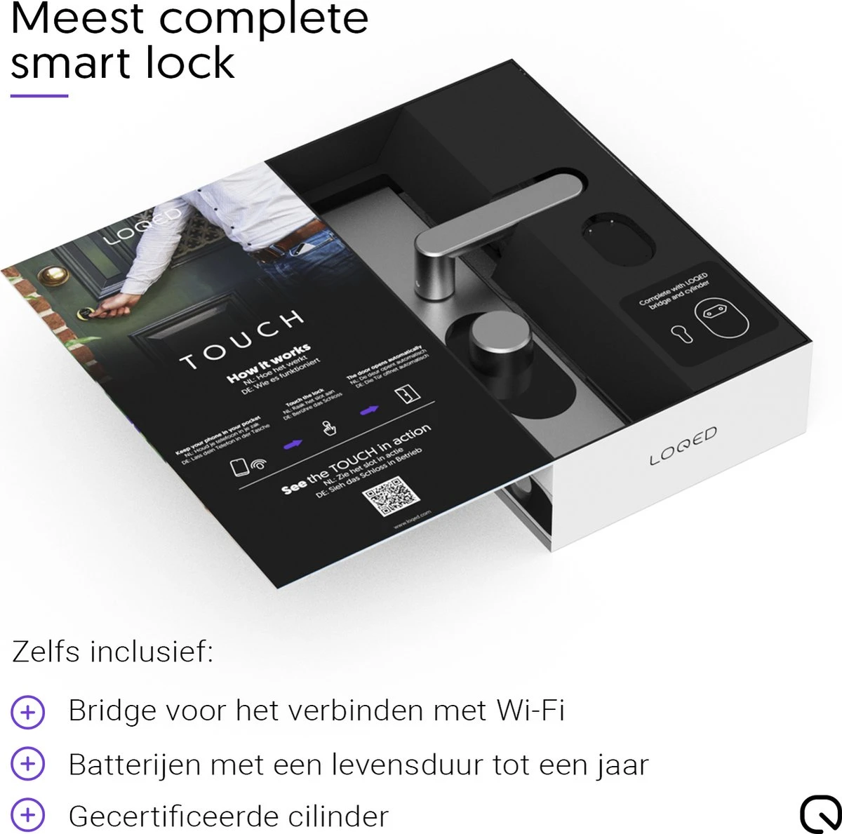 LOQED Touch Smart Lock - Slim Deurslot - Met Smart Home Integratie - Bridge, Cilinder & Codetoegang - Metaal 16 LOQED Touch Smart Lock - Slim Deurslot - Met Smart Home Integratie - Bridge, Cilinder & Codetoegang - Metaal - Afbeelding 14