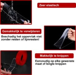 24ME® 5M Dubbelzijdig Montage Tape - Met Etui - 1cm X 1mm X 5M - Transparant - Nano Tape - Acrylic - VHB -WerkPro Verkoopwinkel 1200x1190 36