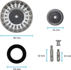 Gootsteen Afvoerstop Voor De Keuken 80 Mm - Afvoerplug - Korfplug - Universeel - Spoelbak Zeef - Ontstopper - Zeef - Gootsteen Plug - 1 Stuk - RVS -WerkPro Verkoopwinkel 1200x1192 10