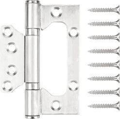 Gemakkelijk Te Plaatsen Deurscharnieren - Plaatsen Zonder Frezen Of Beitelwerk - Set Van 3 - Louvrescharnieren - Zware Uitvoering - Inclusief Schroeven - 100 X 40 MM - RVS -WerkPro Verkoopwinkel 1200x1193 32