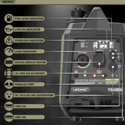 YSONIC YS4000i Inverter Generator - 3.3KW - 230V - 2xUSB - Autolader En Parallel Poort - Fluisterstil 62 DB - Olie En Overload Alarm -WerkPro Verkoopwinkel 1200x1194 10