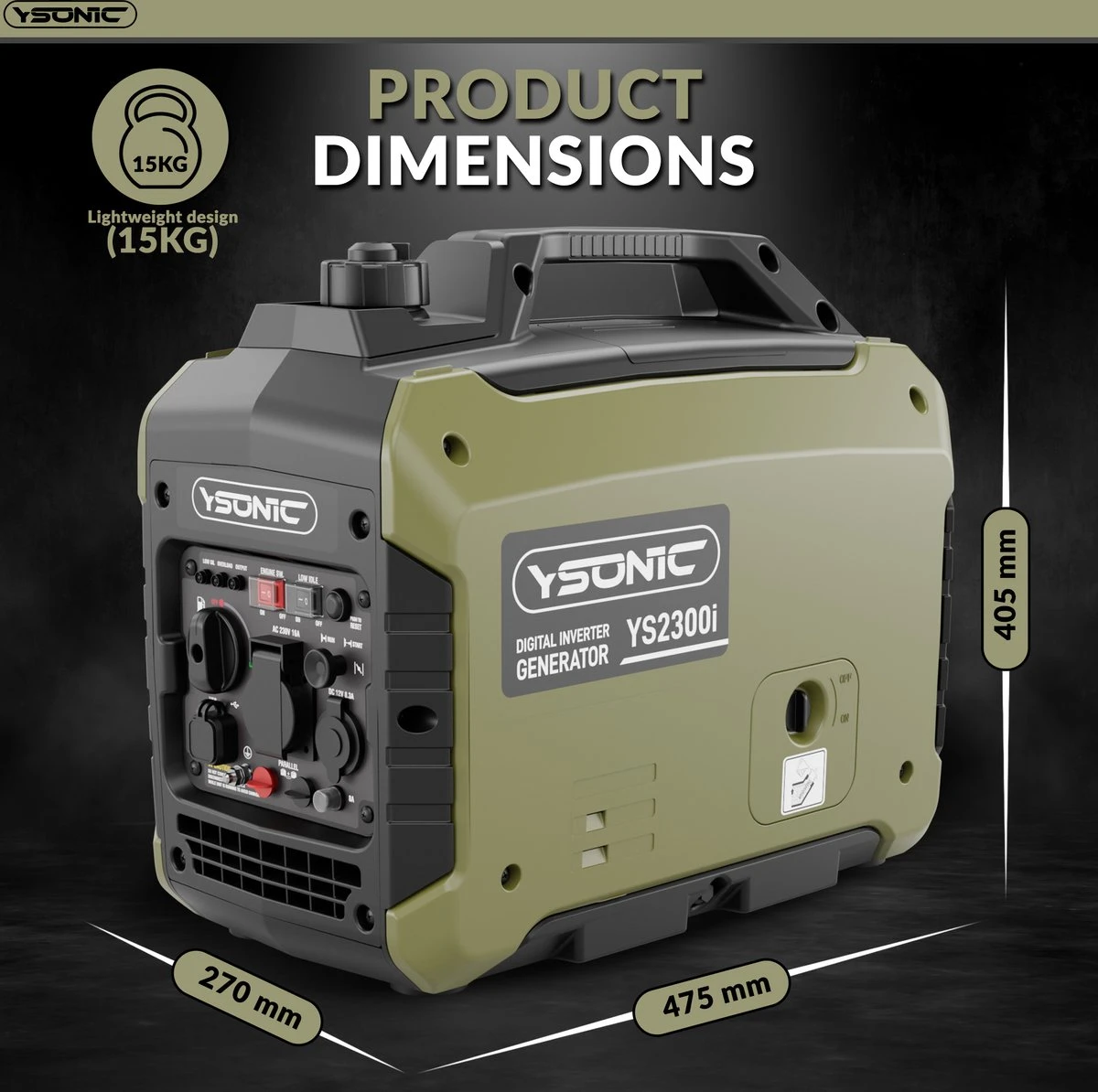 YSONIC YS2300i Inverter Generator - 2KW - 230V - USB - Autolader En Parallel Poort - Fluisterstil 58 DB -Olie En Overload Alarm 4 YSONIC YS2300i Inverter Generator - 2KW - 230V - USB - Autolader En Parallel Poort - Fluisterstil 58 DB -Olie En Overload Alarm - Afbeelding 2