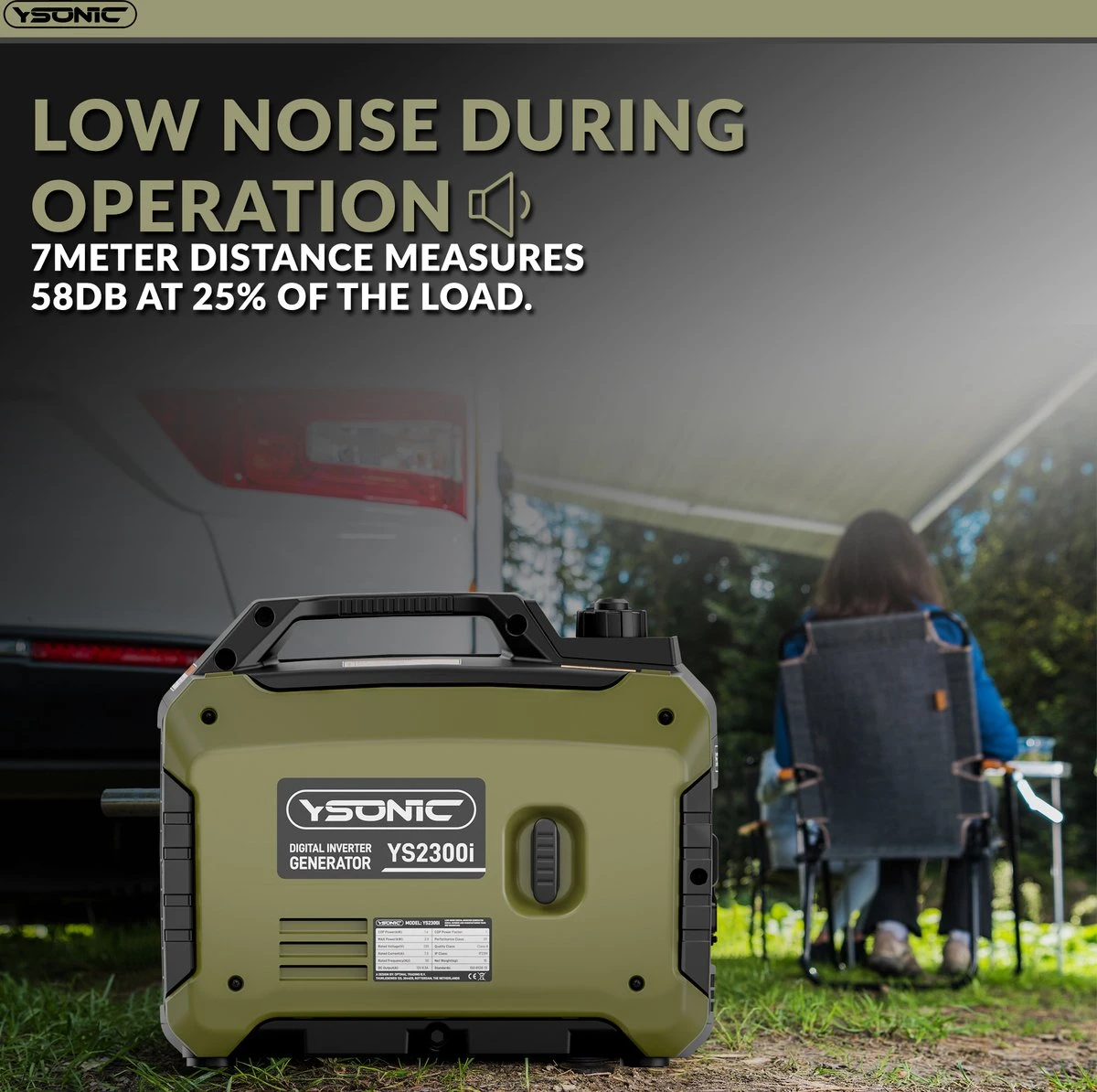 YSONIC YS2300i Inverter Generator - 2KW - 230V - USB - Autolader En Parallel Poort - Fluisterstil 58 DB -Olie En Overload Alarm 7 YSONIC YS2300i Inverter Generator - 2KW - 230V - USB - Autolader En Parallel Poort - Fluisterstil 58 DB -Olie En Overload Alarm - Afbeelding 5