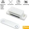 Merkloos 2x Stuks Magneetsnapper Wit - / Inclusief Schroeven - Deurmagneet - Druksnapper - Magneet Deursluiter - Deursluiter - Deur Magneetsluiting - Magneetslot - Magneetslot Baby - Magneetsluiting - Magneetsluiting Kastdeur