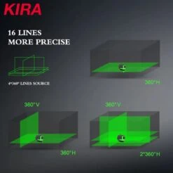 KIRA Zelfnivellerende Kruislijnlaser Met 16 Lijnen- 4D Laser- Meet Bereik 25 Meter -Op Afstand Bestuurbaar- Inclusief Muurbeugel - 360 Graden Statief-Lijnlaser - Kruislaser - Rotatielaser - Groene Lasers - Waterproof - Laserwaterpas -WerkPro Verkoopwinkel 1200x1194 24