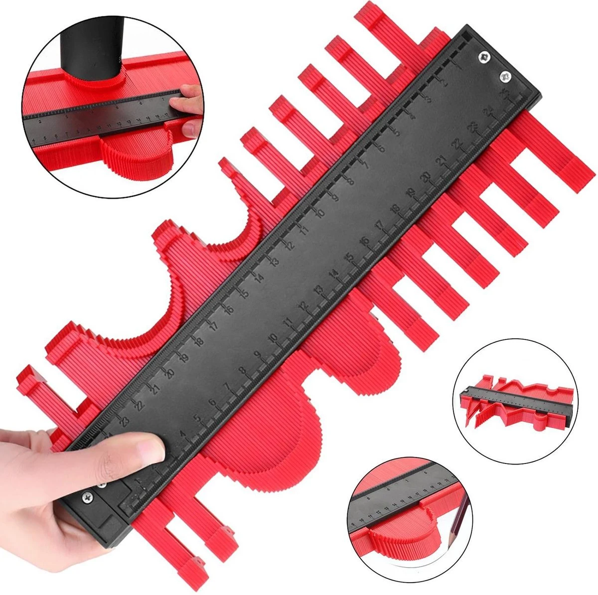 Merkloos A+ Aftekenhulp - Contourmal - Profielmal - Meetgereedschap - Profielmeter - 25CM - Schuifmaat ROOD 8 Merkloos A+ Aftekenhulp - Contourmal - Profielmal - Meetgereedschap - Profielmeter - 25CM - Schuifmaat ROOD - Afbeelding 6