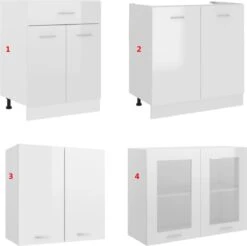 Decoways - 4-delige Keukenkastenset Spaanplaat Hoogglans Wit -WerkPro Verkoopwinkel 1200x1195 12