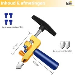 Optimus Professionele 2 In 1 Glassnijder Incl. 2 Extra Mesjes - Geschikt Voor Glas, Tegels En Spiegels - Glas Cutter - Tegelsnijder - Spiegelsnijder -WerkPro Verkoopwinkel 1200x1196 25