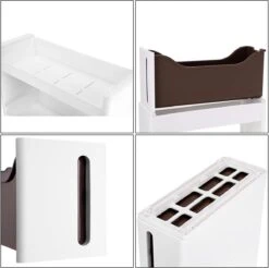 Songmics Smalle Opbergkast - 2 Korven En 2 Open Vakken - 17 Cm Breed - 106,5 Cm Hoog - Wit -WerkPro Verkoopwinkel 1200x1196 30