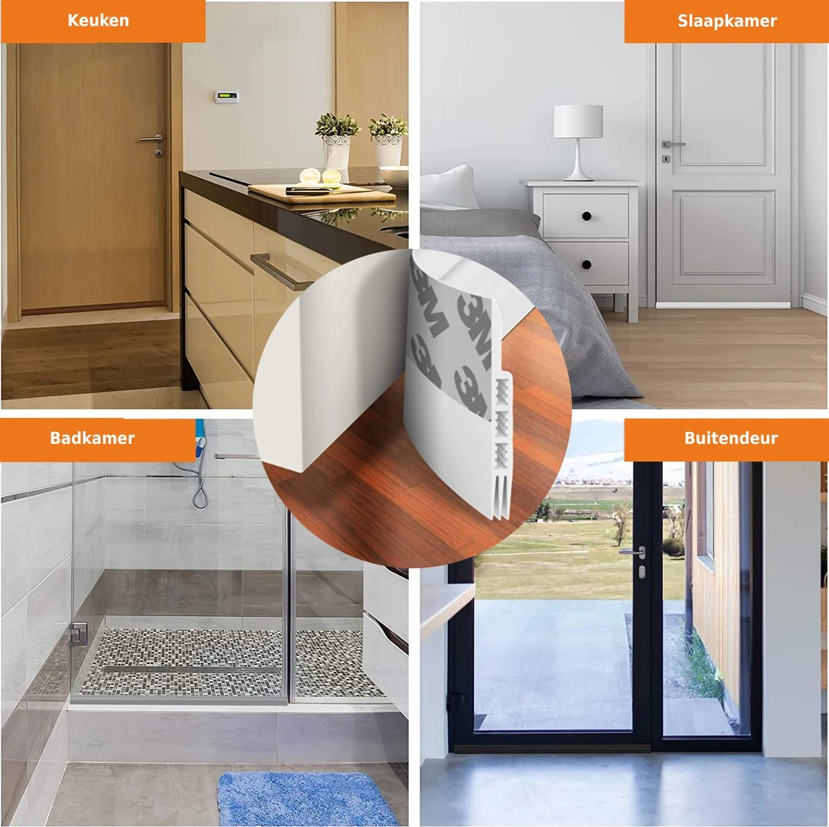 Simple Fix Tochtstrip - 100cm X 5cm - Tochtstrips Voor Deuren - Tochtstopper - Tochtrol - Tochtband - Tochthond - Zelfklevend En Isolerend - Wit 4 Simple Fix Tochtstrip - 100cm X 5cm - Tochtstrips Voor Deuren - Tochtstopper - Tochtrol - Tochtband - Tochthond - Zelfklevend En Isolerend - Wit - Afbeelding 2