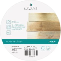 Navaris 100x Rond Schuurpapier - Voor Schuurmachines - Klittenbandbevestiging - 125 Mm - Korrel 40-400 - Schuurschijven Voor Hout, Metaal En Meer -WerkPro Verkoopwinkel 1200x1197 8