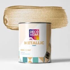 Decoverf Metallic Verf Licht Goud, 750ml