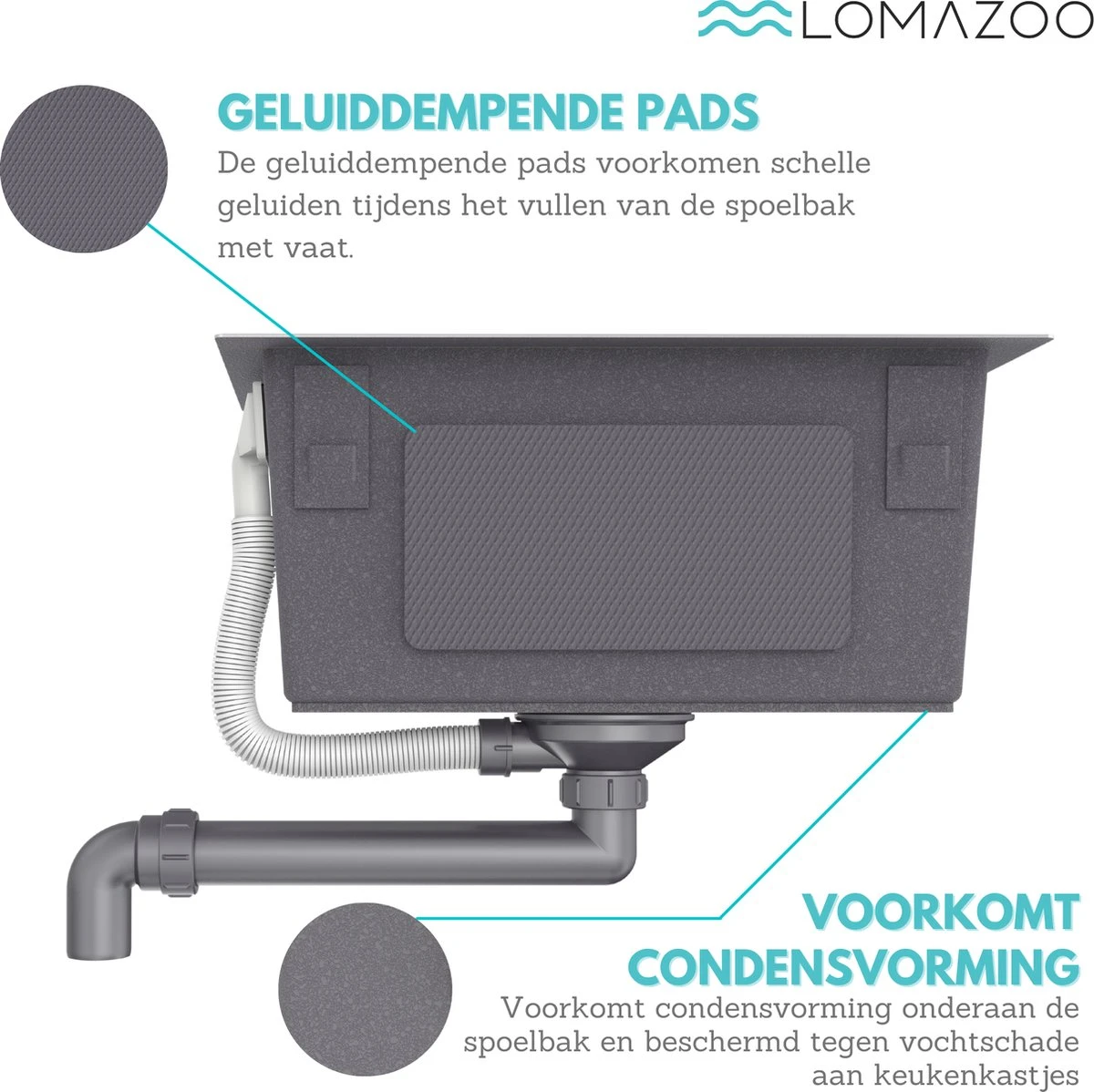 LOMAZOO Spoelbak Keuken Oberon 45/40 – Spoelbakken Keuken – Wasbak Keuken - RVS 9 LOMAZOO Spoelbak Keuken Oberon 45/40 – Spoelbakken Keuken – Wasbak Keuken - RVS - Afbeelding 7