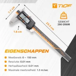 TIOF Digitale Schuifmaat - Opbergcase – Incl. 3 Batterijen – 150 Mm – LCD – RVS -WerkPro Verkoopwinkel 1200x1198 55