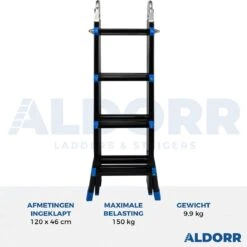ALDORR Professional - Multiladder Uitschuifbare Vouwladder 4x4 - 4,00 Meter -WerkPro Verkoopwinkel 1200x1198 70
