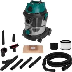 VONROC Nat- En Droogzuiger - 1400W – Inschakelautomaat - Blaasfunctie – 20L RVS Tank – 3m Slang - 6m Stroomkabel -WerkPro Verkoopwinkel 1200x1198 94