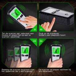 Apeiron Digitale Leidingzoeker - 5 In 1 Detector Voor Muren - Hout, Metaal, Leidingen, Bedrading - Zwart/Zilver - Inclusief Batterij -WerkPro Verkoopwinkel 1200x1199 16