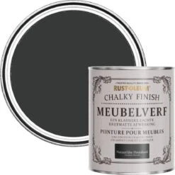 Rust-Oleum Zwart Chalky Finish Meubelverf - Natuurlijke Houtskool 750ml