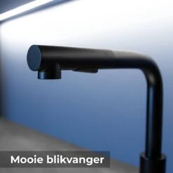 Zwarte Keukenkraan Met Uittrekbare Handdouche - Mengkraan Zwart Van Mizzo Design - Zwenkbare Uitloop - 100% RVS -WerkPro Verkoopwinkel 1200x1200 1006