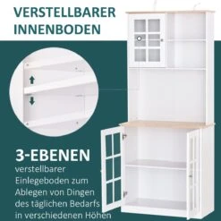 HOMCOM Keukenkast Met Werkblad, Servieskast, Vitrinekast, Glazen Deur, MDF, Wit 835-209V01 21 HOMCOM Keukenkast Met Werkblad, Servieskast, Vitrinekast, Glazen Deur, MDF, Wit 835-209V01 -WerkPro Verkoopwinkel 1200x1200 1071
