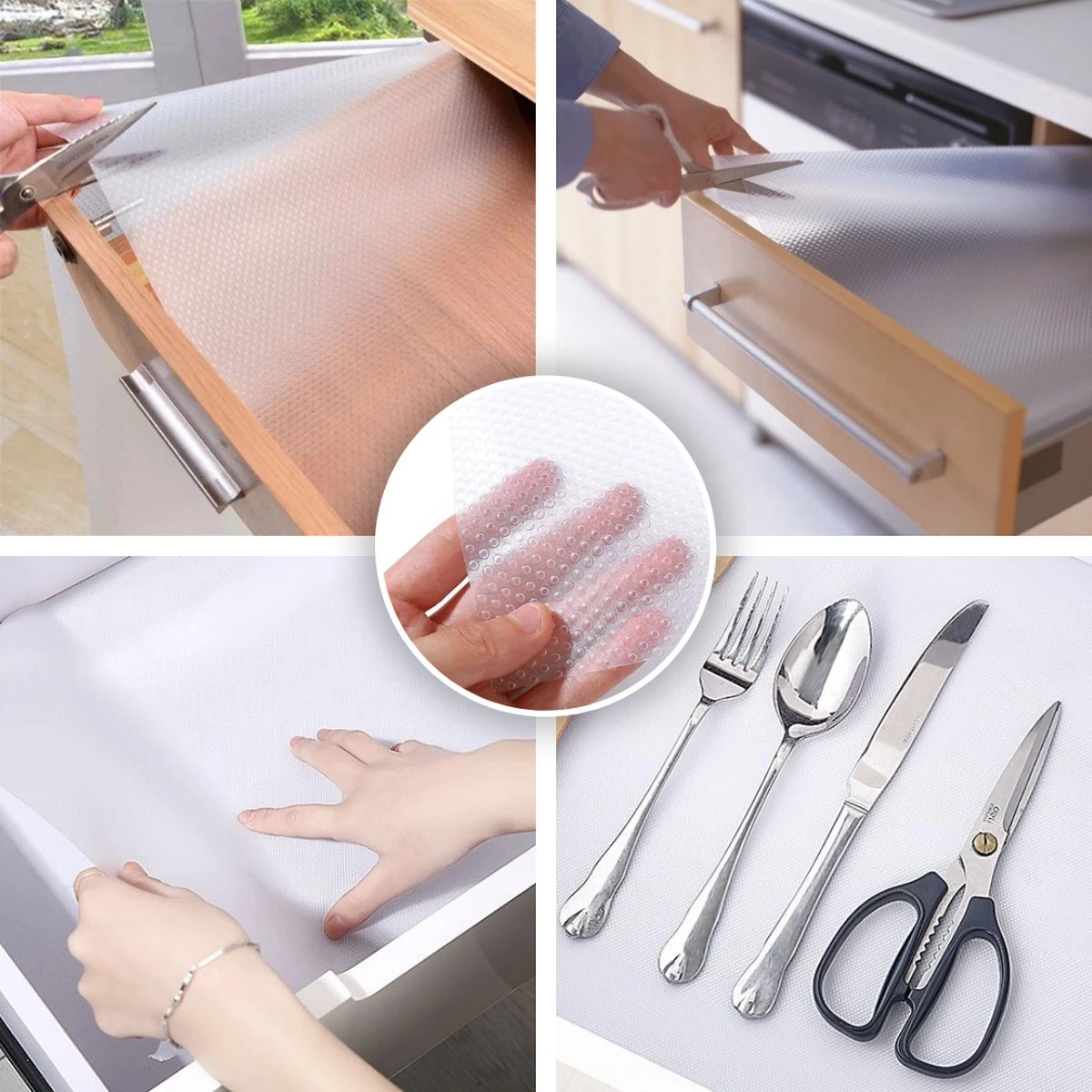 Buxibo - Transparante Antislip Mat - Universele Anti-Slip Mat Met Stevige Grip – Keukenlade Beschermer - Mat Voor Bescherming - Speciaal Voor In Lades En Kastjes - Op Rol - Waterdicht - Transparant 8 Buxibo - Transparante Antislip Mat - Universele Anti-Slip Mat Met Stevige Grip – Keukenlade Beschermer - Mat Voor Bescherming - Speciaal Voor In Lades En Kastjes - Op Rol - Waterdicht - Transparant - Afbeelding 6