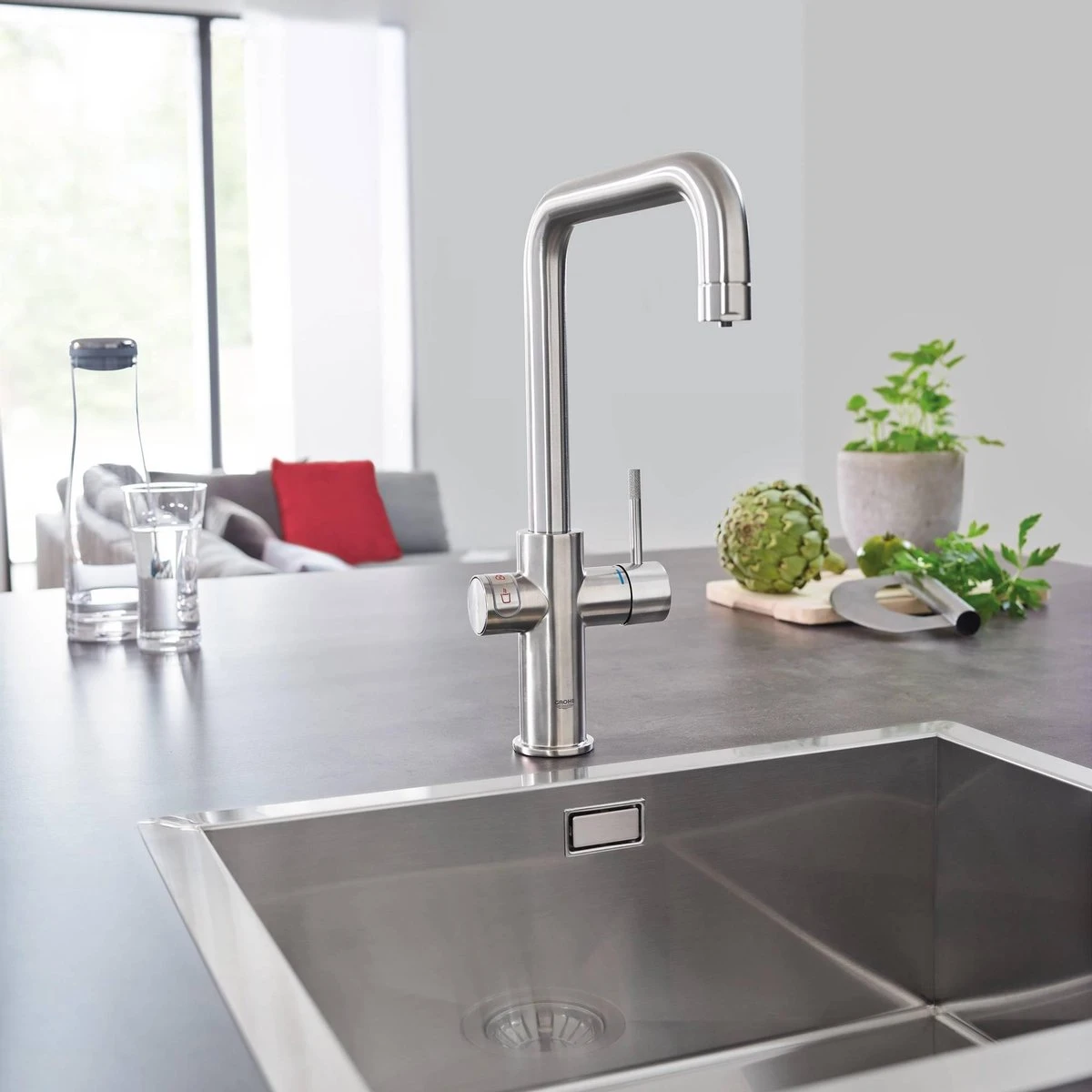 GROHE Red 3IN1 Kokendwaterkraan - U Uitloop - 7L Boiler - Mengventiel – RVS (supersteel) 12 GROHE Red 3IN1 Kokendwaterkraan - U Uitloop - 7L Boiler - Mengventiel – RVS (supersteel) - Afbeelding 10