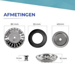 Merkloos Afvoerplug RVS Voor Spoelbak Keuken - Gootsteenstop Voor Afvoer Wasbak - Afvoerstopper Korfplug Zeef - 80mm -WerkPro Verkoopwinkel 1200x1200 1121