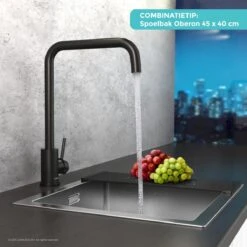 LOMAZOO Thyone Keukenkraan Zwart - Zwarte Kraan - Zwarte Keukenkraan - Mengkraan Keuken - Kraan Keuken -WerkPro Verkoopwinkel 1200x1200 1148