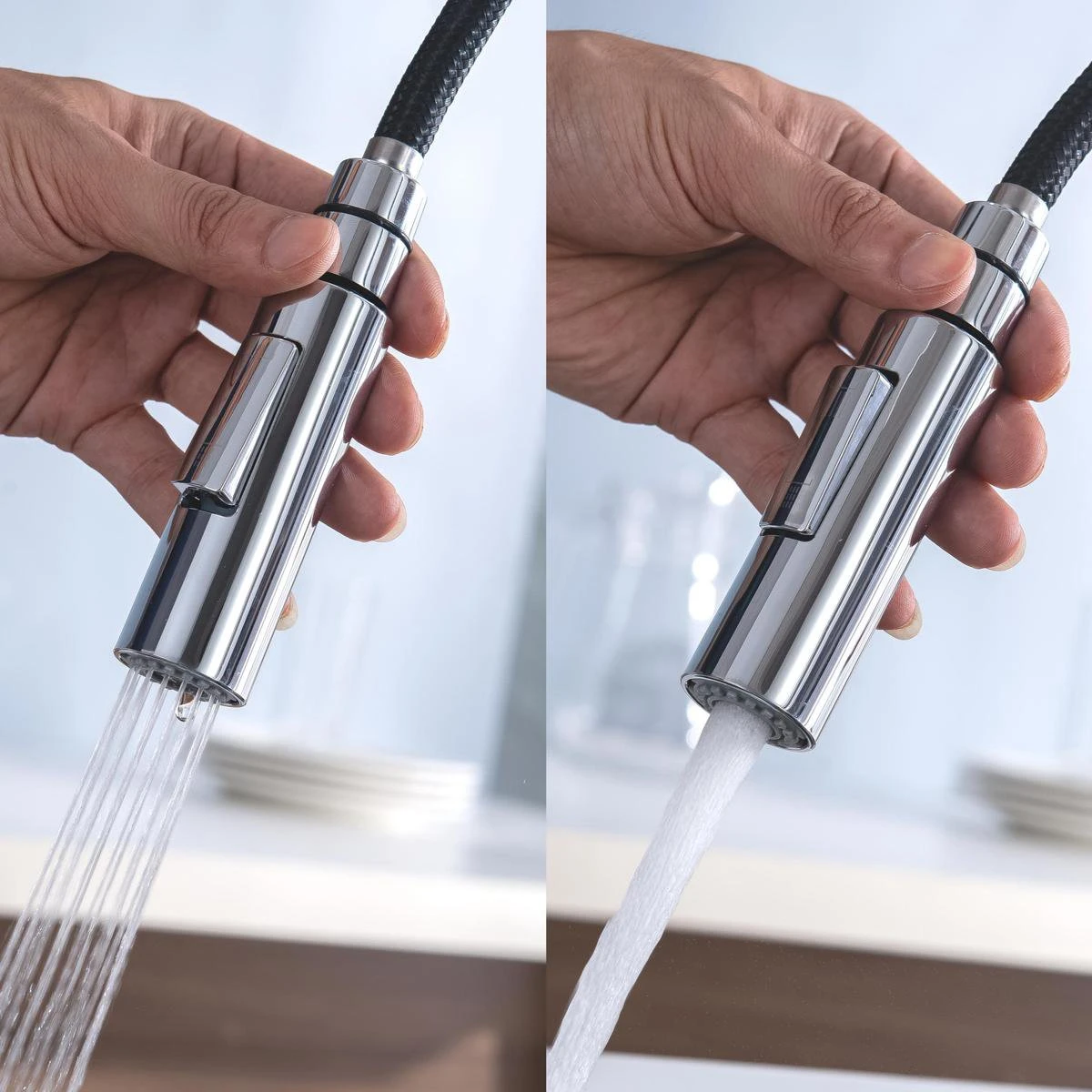 LOMAZOO Keukenkraan Met Uittrekbare Uitloop Chroom - Calypso 8 LOMAZOO Keukenkraan Met Uittrekbare Uitloop Chroom - Calypso - Afbeelding 6