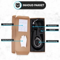 Relave Keukenkraan Met Uittrekbare Uitloop - Handdouche - Uittrekbaar - Mengkraan - Zwart - RVS -WerkPro Verkoopwinkel 1200x1200 1195