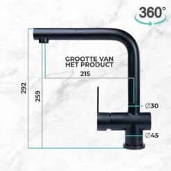 Mizzo Avori Mengkraan - Keukenkraan - Uittrekbare Uitloop - RVS Mat - Zwart -WerkPro Verkoopwinkel 1200x1200 1216