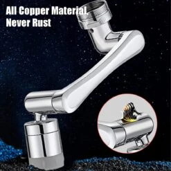 Merkloos Kraan Verlengstuk Waterbesparende 1080 Graden Draaibaar - RVS - Kraankop -Inclusief Bevestiging Materiaal - Opzetstuk - Sproeikop - Universeel - RVS - Keuken - Badkamer - Douche - Zwenkbaar - Roterend - Afwassen - Flexibel - -WerkPro Verkoopwinkel 1200x1200 1229