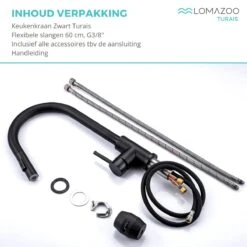 LOMAZOO Keukenkraan Met Uittrekbare Uitloop Zwart - Keukenkraan Zwart [TURAIS] -WerkPro Verkoopwinkel 1200x1200 1236