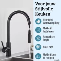Mmoods Keukenkraan Zwart Uittrekbaar - Kraan Keuken 2 Standen - Keukenkraanslang Met Uittrekbare Uitloop 10 Mmoods Keukenkraan Zwart Uittrekbaar - Kraan Keuken 2 Standen - Keukenkraanslang Met Uittrekbare Uitloop -WerkPro Verkoopwinkel 1200x1200 1249